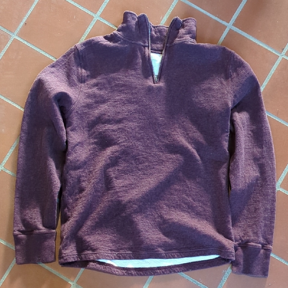 J Crew Double Knit Maroon Quarter-Zip Pullover